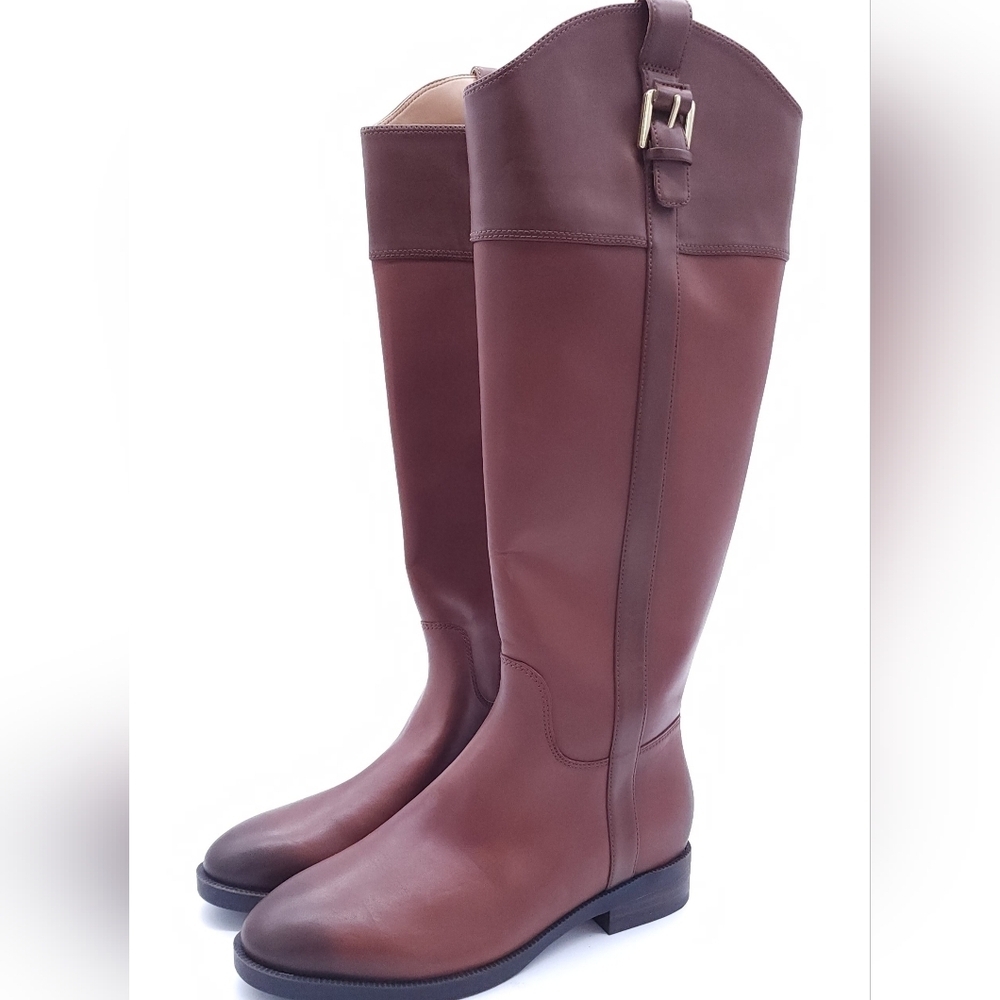 Vionic Womens Phillipa Brown Leather Tall Riding Knee-High Boots Shoes